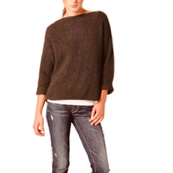 Vince Sweaters - Vince Dark Cocoa Yak Wool Bend Chunky Sweater